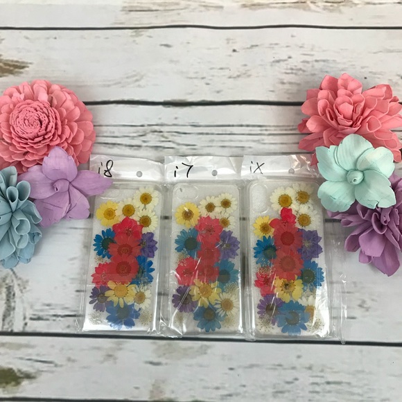 Beautiful Hand Pressed Multi Color Flower iPhone Case - Picture 6 of 7